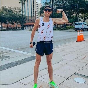 Nike AeroSwift 2" Brief-Lined Racing Shorts Men's Size L Black White CJ7837-010.